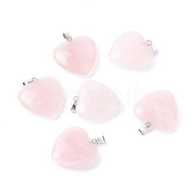 Natural Rose Quartz Pendants X-G-G956-B53-FF-1