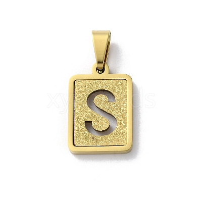 304 Stainless Steel Alphabet Pendants STAS-S152-01G-S-1