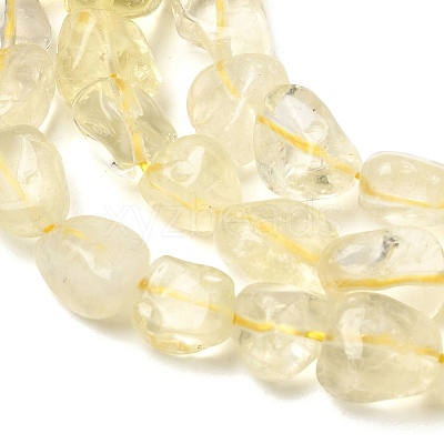 Natural Lemon Quartz(Heated) Beads Strands G-P497-01E-52-1