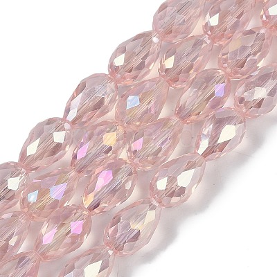 Transparent Electroplate Glass Beads Strands LS-EGLA-N013-T8mm-B18-1