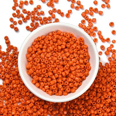 6/0 Opaque Colours Round Glass Seed Beads X-SEED-A010-4mm-50-1