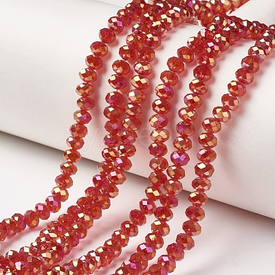 Electroplate Transparent Glass Beads Strands EGLA-A034-T8mm-T02-1