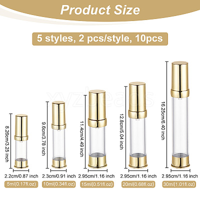 8pcs 4 styles Plastic Pump Bottles MRMJ-OC0003-79B-1