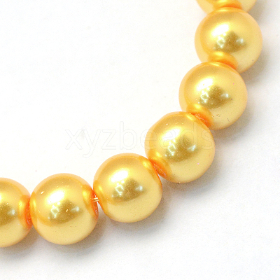 Baking Paint Pearlized Glass Pearl Round Bead Strands X-HY-Q003-6mm-56-1
