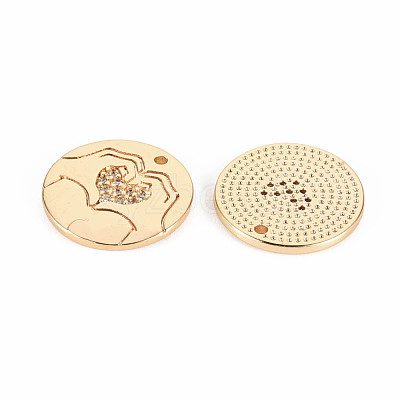 Brass Micro Pave Clear Cubic Zirconia Charms KK-T062-137G-NF-1