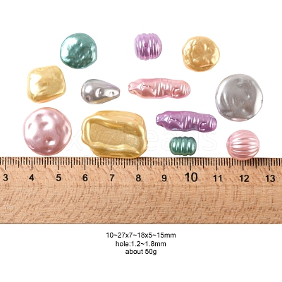 50g 5 Colors ABS Plastic Imitation Pearl Beads OACR-YW0001-24-1