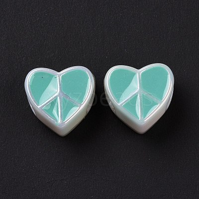 UV Plating Rainbow Iridescent Acrylic European Beads SACR-E009-29-1