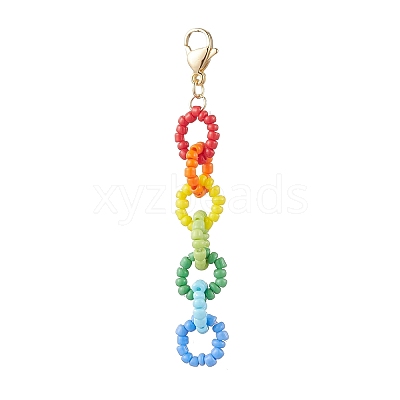 Glass Chain Pendant Decorations HJEW-TA00358-1