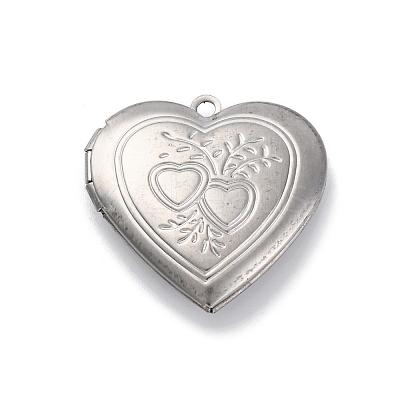 304 Stainless Steel Locket Pendants STAS-S171-13P-05-1