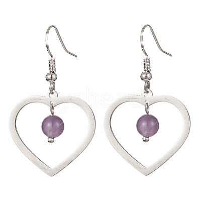 Natural Mixed Gemstone Dangle Earrings EJEW-JE05478-1