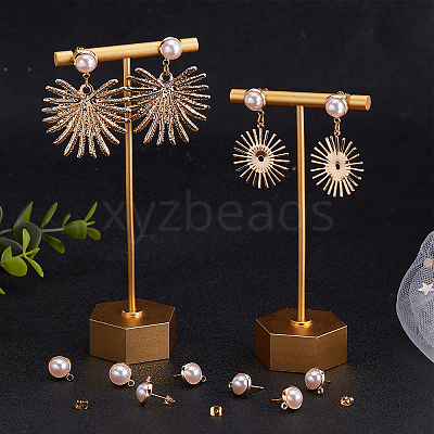 20Pcs Brass Stud Earring Findings KK-BBC0002-38-1