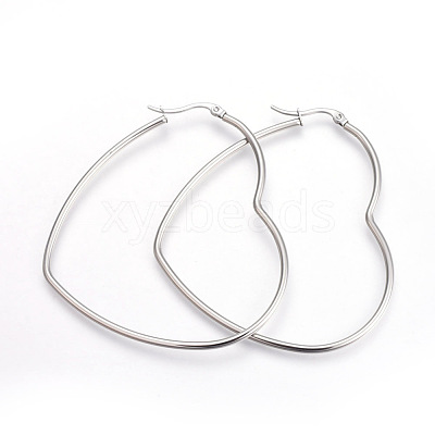 Tarnish Resistant 201 Stainless Steel Hoop Earrings EJEW-A052-09A-1