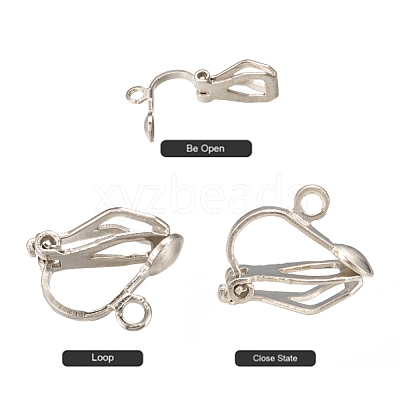 Brass Clip-on Earring Findings EC109-NF-1