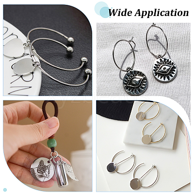 5Pcs 925 Sterling Silver Textured Flat Round Charms with Jump Rings STER-BC0003-98S-1