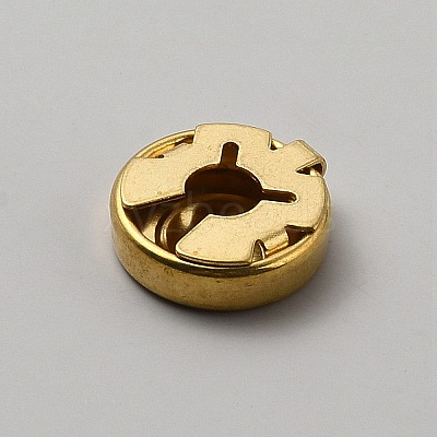 Flat Round Brass Button Covers Settings BUTT-WH0030-73E-1