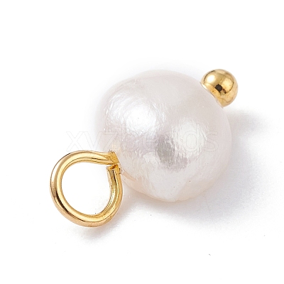 Natural Cultured Freshwater Pearl Charms X-PALLOY-JF01098-03-1