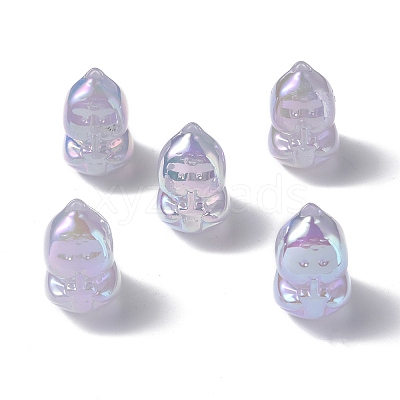 UV Plating Rainbow Iridescent Acrylic Beads PACR-M003-15D-1