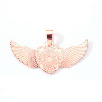 Alloy Pendant Cabochon Settings PALLOY-S107-002RG-RS-1
