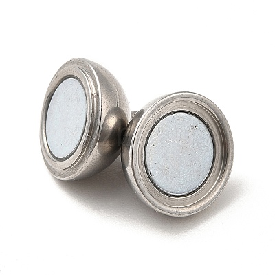 Tarnish Resistant 304 Stainless Steel Magnetic Clasps with Loops STAS-K006-12mm-04C-1