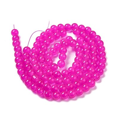 Baking Paint Imitation Jade Glass Round Bead Strands X1-DGLA-Q021-8mm-28-1
