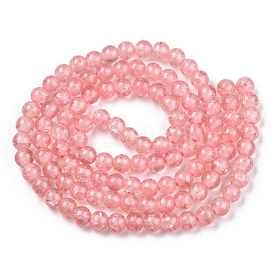 Baking Paint Crackle Glass Bead Strands DGLA-Q023-8mm-YS9-A-1