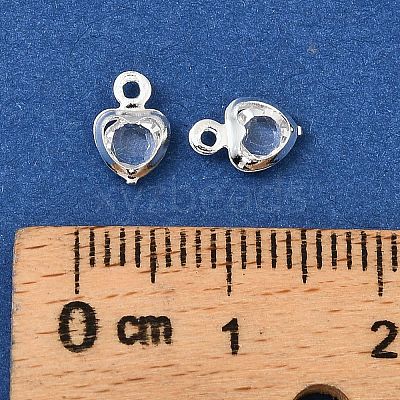 Heart Brass Glass Charms KK-S385-01S-07-1
