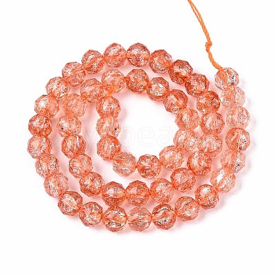 Crackle Transparent Glass Beads Strands GLAA-N063-8mm-06-1