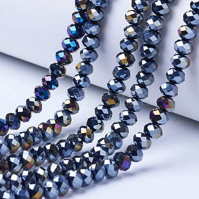 Electroplate Glass Beads Strands EGLA-A044-P4mm-B18-1
