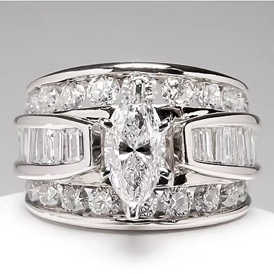 Horse Eye Alloy with Crystal Rhinestone Finger Rings FS-WG251C3-07-1