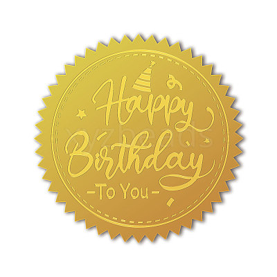Self Adhesive Gold Foil Embossed Stickers DIY-WH0211-375-1