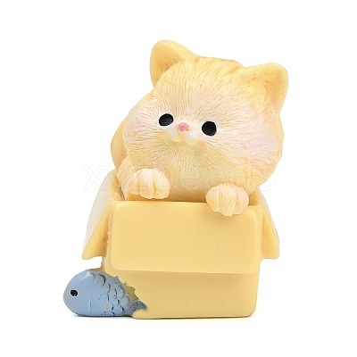 Resin Cat Shape Display Decoration DJEW-F027-01-1