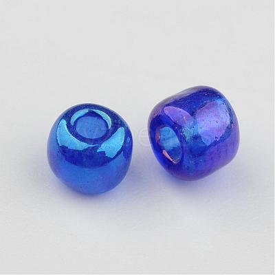 Transparent Rainbow Colours Round Glass Seed Beads X-SEED-A007-4mm-168-1