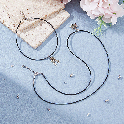 12Pcs 2 Styles S925 Sterling Silver Cord End STER-HS0001-32B-1