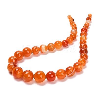 Natural Banded Agate Graduated Beads Strands G-P589-A01-01C-1