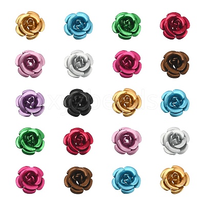 50Pcs 10 Colors Aluminum Beads ALUM-YW0001-06A-1