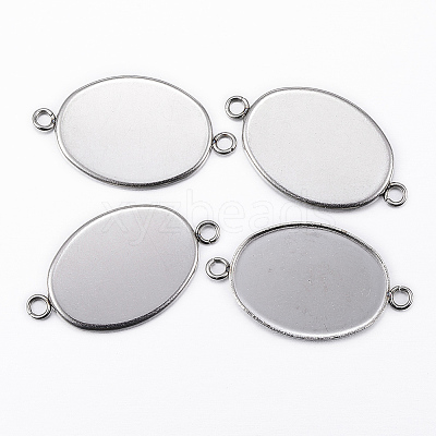 304 Stainless Steel Cabochon Connector Settings X-STAS-H394-01P-01-1