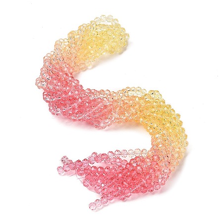 Transparent Painted Glass Beads Strands LS-DGLA-A034-T8mm-A09-1