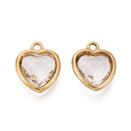 Valentine's Day 304 Stainless Steel with Glass Charms STAS-Q119-01G-01-1