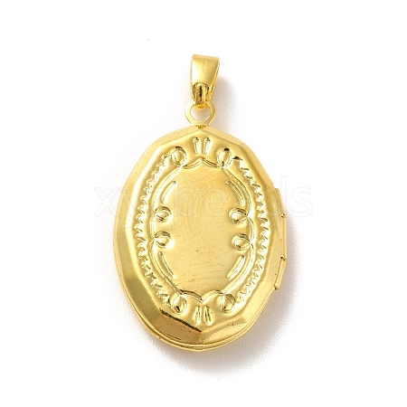 Rack Plating Brass Locket Pendants KK-I688-06G-1