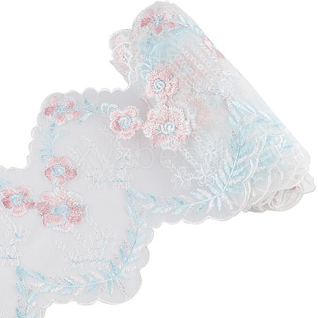 Gorgecraft 5Yards Polyester Flower Lace Trim Ribbon OCOR-GF0002-63-1