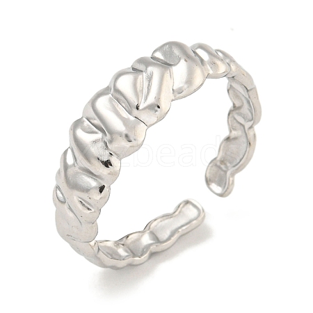 Non-Tarnish 304 Stainless Steel Open Cuff Ring for Women RJEW-A043-32P-1