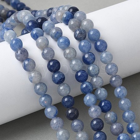 Natural Blue Aventurine(Dyed and Heated) Beads Strands G-U015-6MM-01-1