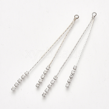 Brass Chain Tassel Big Pendants X-KK-T032-167P-1