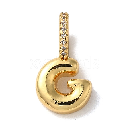 Brass Micro Pave Cubic Zirconia Pendants KK-K345-13G-G-1