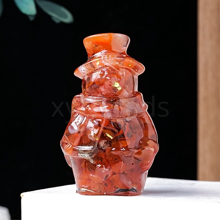 Natural Carnelian Resin Cover Sculpture Display Decorations PW-WGE8590-02-1