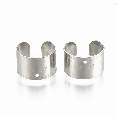 Tarnish Resistant 304 Stainless Steel Cuff Earrings STAS-S078-18-1