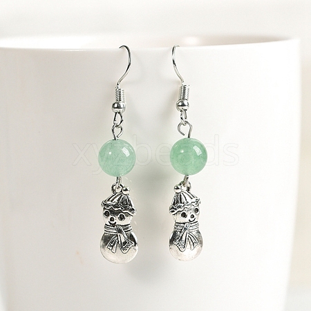 Natural Green Aventurine Dangle Earrings PW-WG90F7B-09-1