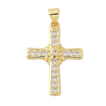 Brass Micro Pave Cubic Zirconia Pendants KK-P293-21A-G-1