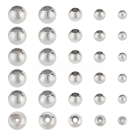 ARRICRAFT 30Pcs 5 Style 202 Stainless Steel Beads STAS-AR0001-62-1