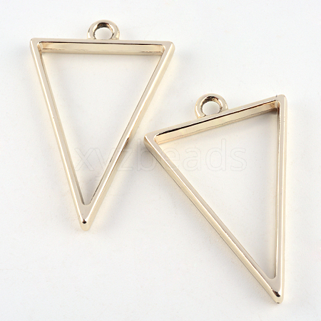 Rack Plating Alloy Triangle Open Back Bezel Pendants X-PALLOY-S047-09E-FF-1